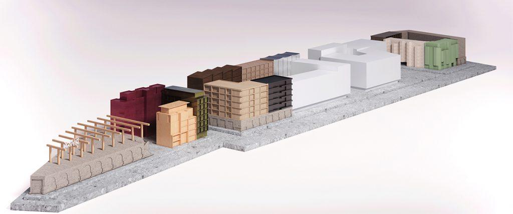 Unterschiedliche Gebäudeblöcke, innovatives Ensemble: VrijHaven Projekt-Modell des Büros Powerhouse Company. (Bild: Powerhouse Company)