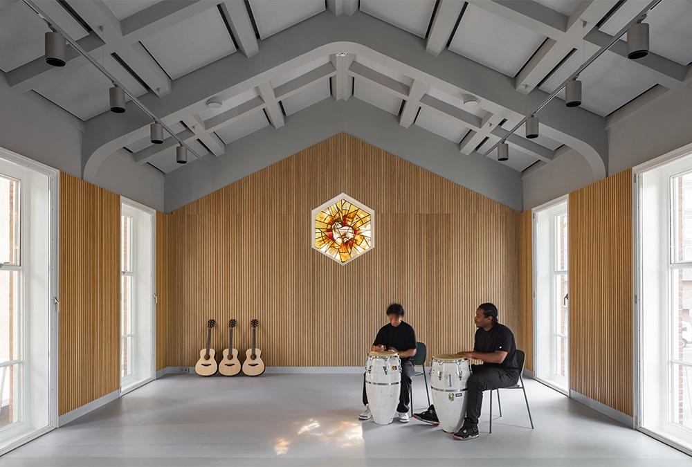 Für optimale Akustik bereitgemacht: Alle Räume der Muziekwerf wurden beim Umbau individuell gestaltet und mit moderner Schalldämmung versehen. (Bild: Sebastian van Damme)