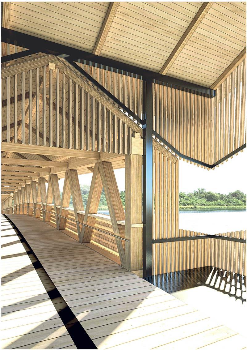 Traunbrücke Wels, Holzfachwerk, Schimetta Consult