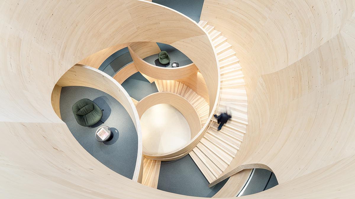 Stammhaus Blumer Lehmann, Gossau, Schweiz, K&L Architekten, Holzbau, ICD Universität Stuttgart
