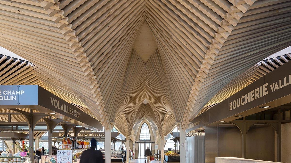 Marché couvert, Markthalle, Studio Lada, Saint-Dizier, Holzbau, Stein