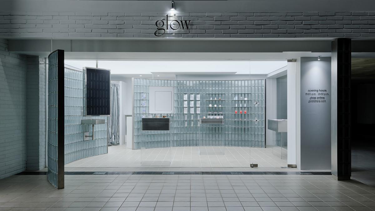 Fontal Ansicht des Glow Stores