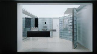 Die Außenwand des Glow Stores besteht aus Glas