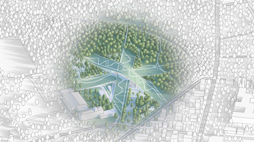 Behutsam in die Landschaft des Naturgebiets eingefügt, soll der Neubau künftig Besuchermassen mit spannenden Ausstellungen und erholsamer Umgebung locken. (Bild: BIG)