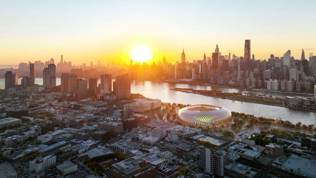 The Queen's Braid, New York, Skidmore, Owings & Merrill (SOM), Holzbau, Sportstadion, Modulsystem