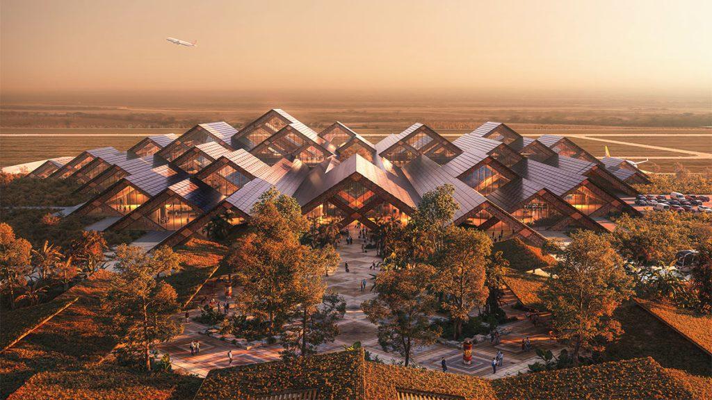 Gelephu Airport: Holzkunst zum Abheben. (Bild: BIG)