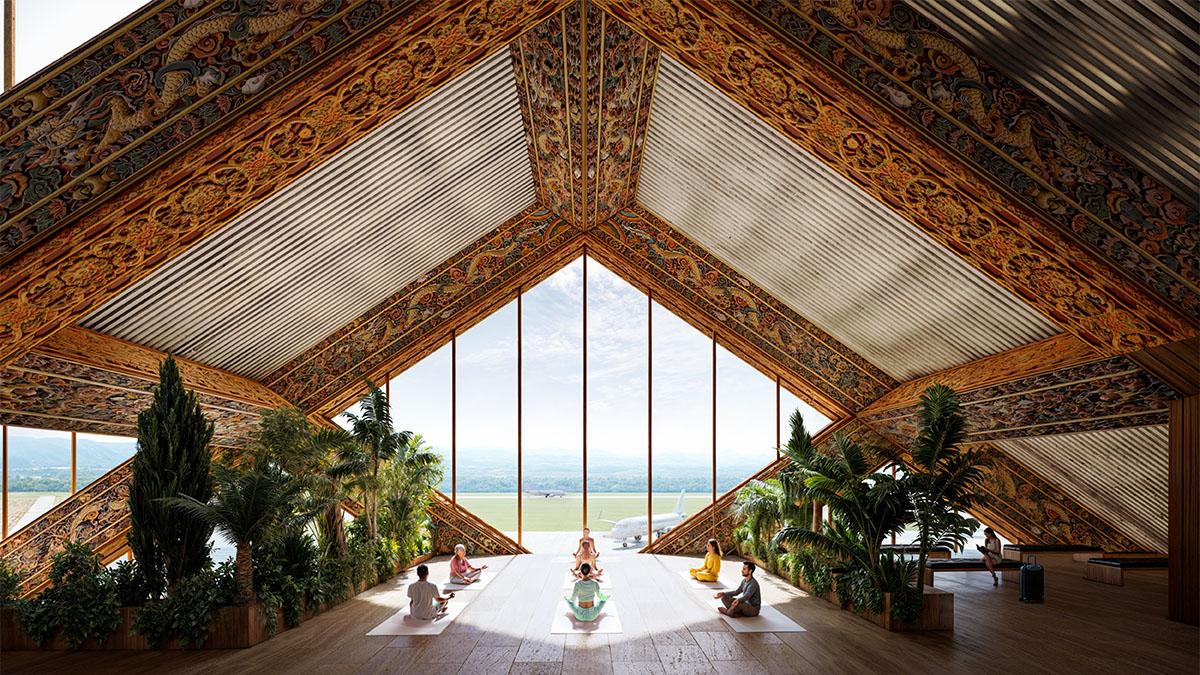 Entspannung, Meditation, Yoga: Spezielle Ruheräume bieten Fluggästen eine Auszeit vom Reisestress. (Bild: White Ceiling)